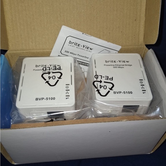 Brite-View LinkE Mini 500 Mbps Powerline Ethernet Adapter Kit BVP-5100D - Picture 2 of 4